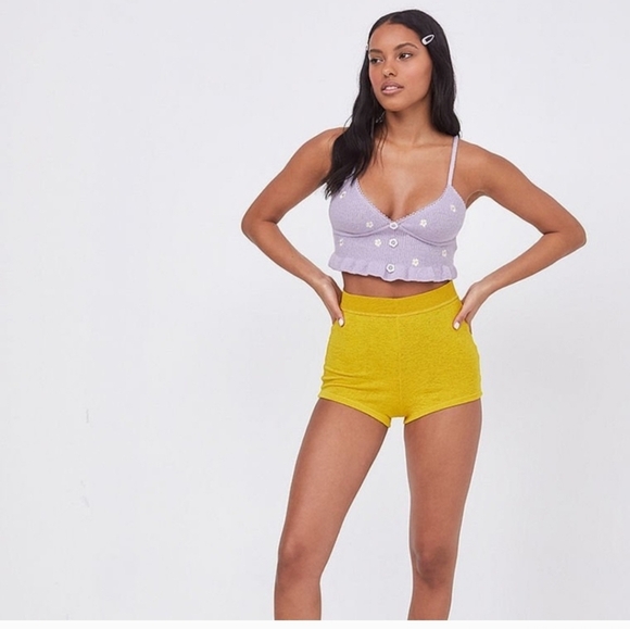 For Love & Lemons embroidered daisy knit crop top Size Small - Picture 3 of 16